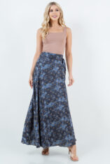 SR-190 navy wrap skirt
